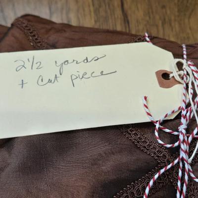 2 & Half Yards and Cut Piece of Brown Fabric