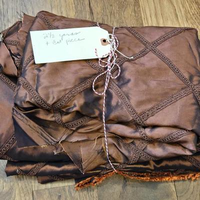 2 & Half Yards and Cut Piece of Brown Fabric
