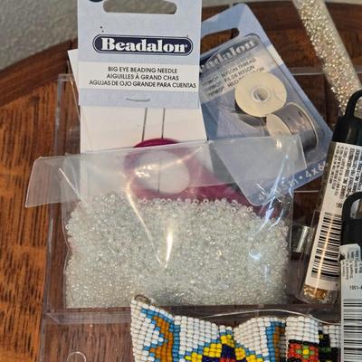 Mixed Container of New Beads, Needles, Thread and so Much More