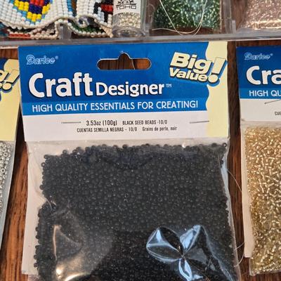 Mixed Container of New Beads, Needles, Thread and so Much More