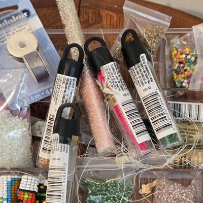 Mixed Container of New Beads, Needles, Thread and so Much More