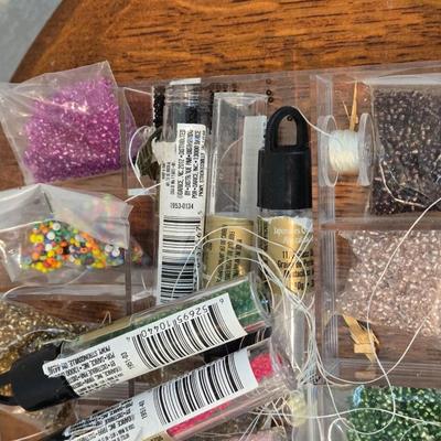 Mixed Container of New Beads, Needles, Thread and so Much More