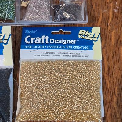 Mixed Container of New Beads, Needles, Thread and so Much More