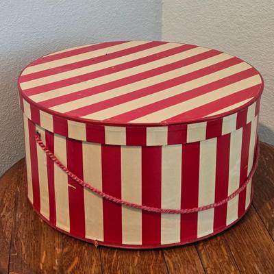 Vintage Hat Box and Woven Hat