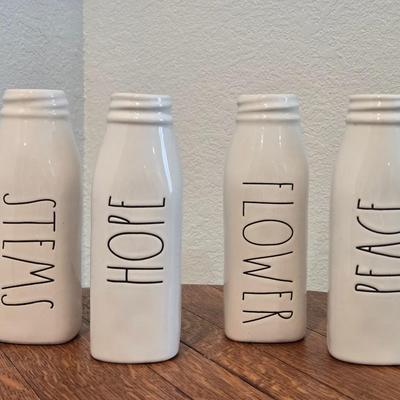 RAE DUNN Ceramic Milk Jug Vases (4)
