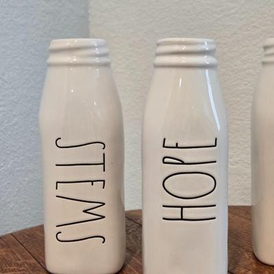 RAE DUNN Ceramic Milk Jug Vases (4)