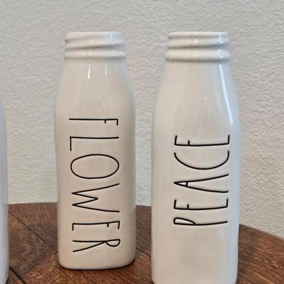 RAE DUNN Ceramic Milk Jug Vases (4)