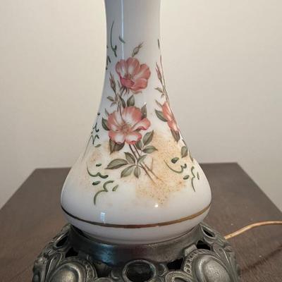 Vintage Electrified Hurricane Lamp 24.5" Tall in Good Preowned Condition.