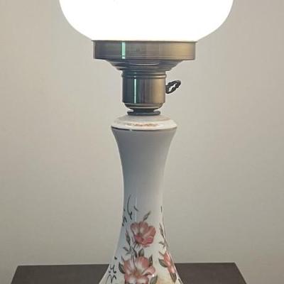 Vintage Electrified Hurricane Lamp 24.5" Tall in Good Preowned Condition.