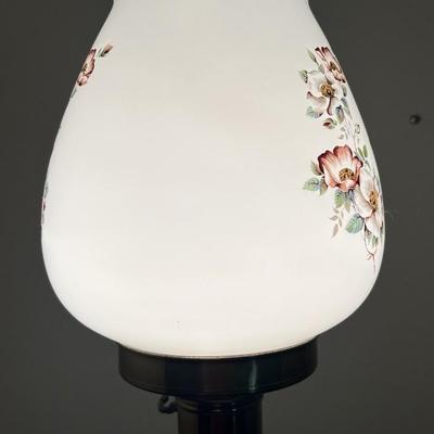 Vintage Electrified Hurricane Lamp 24.5" Tall in Good Preowned Condition.
