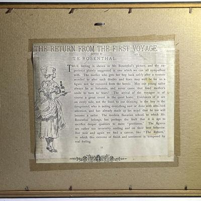"Return of the First Voyage" by TE Rosenthal Framed Lithograph as Pictured.