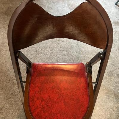 (2) Vintage Hand Made Wooden Folding Chairs in VG Preowned Condition.