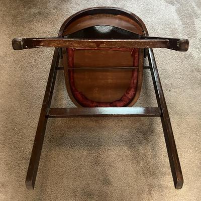 (2) Vintage Hand Made Wooden Folding Chairs in VG Preowned Condition.