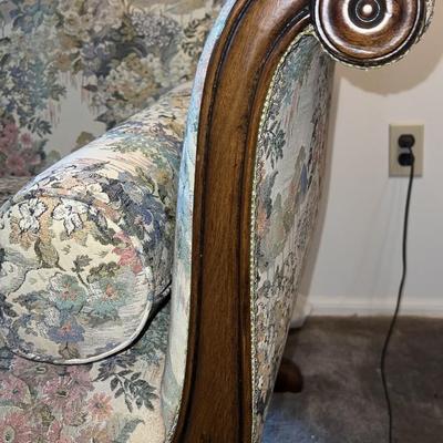 Antique Duncan Phyfe Style Couch w/Claw Feet 79" Wide, 34.5" Tall, & 27" Deep in Good Preowned Condition as Pic'd.