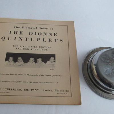 Old Dionne Quintuplets Book and Metal Plate