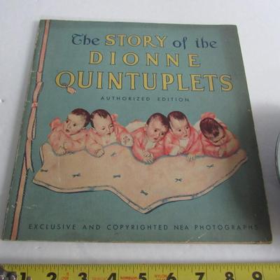 Old Dionne Quintuplets Book and Metal Plate