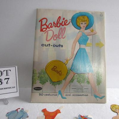 Vintage Barbie Doll Cut Out Dolls, 1962 (Ignore Lot #, it is lot 188, Read Description)