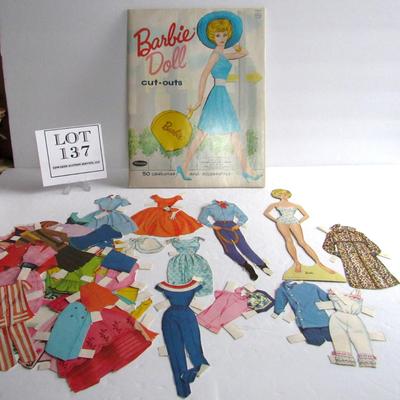 Vintage Barbie Doll Cut Out Dolls, 1962 (Ignore Lot #, it is lot 188, Read Description)