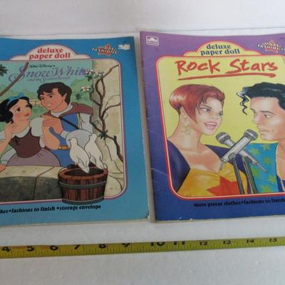 Vintage Paper Dolls Books, Snow White, 1991 and Rock Stars