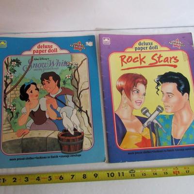 Vintage Paper Dolls Books, Snow White, 1991 and Rock Stars