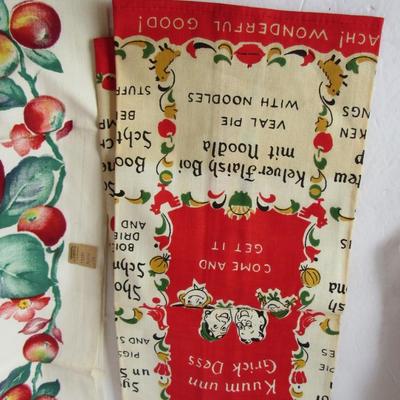 Very Colorful Vintage Unused Kitchen Towel and Other