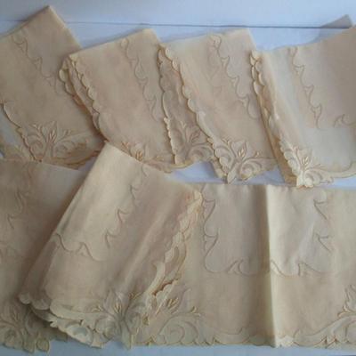 Sheer Lacy Organdy Napkin Set From Portugal, Very Pretty, Read Description