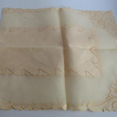 Sheer Lacy Organdy Napkin Set From Portugal, Very Pretty, Read Description