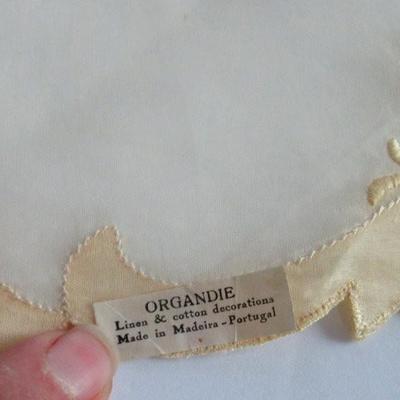 Sheer Lacy Organdy Napkin Set From Portugal, Very Pretty, Read Description