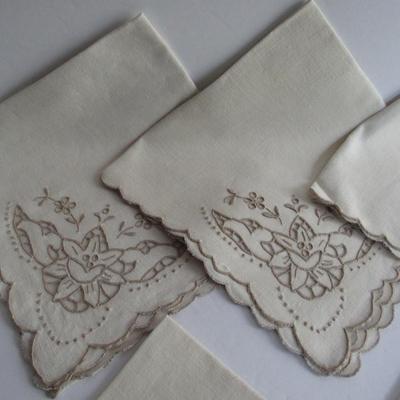 Set of 7 Vintage Cloth Napkins