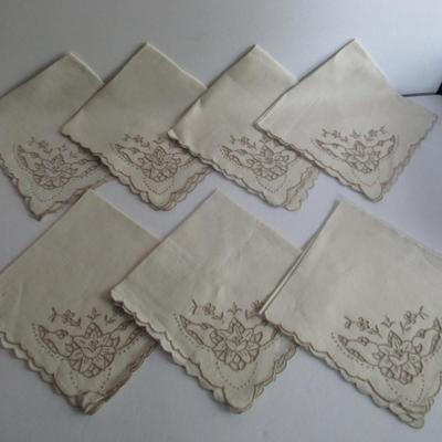 Set of 7 Vintage Cloth Napkins