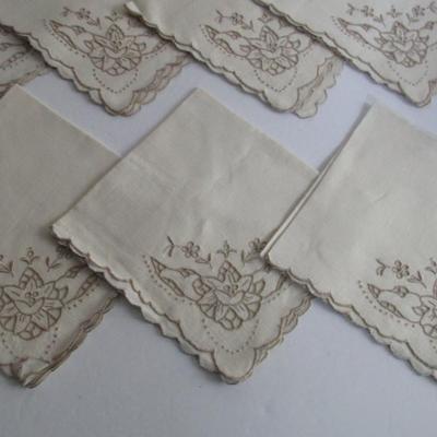 Set of 7 Vintage Cloth Napkins