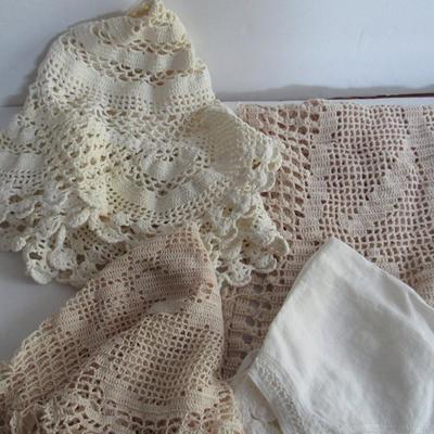 Vintage Doilies and Tablecloth