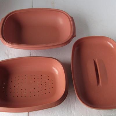 Vintage Tupperware Steamer Casserole Dish, 3 Pc