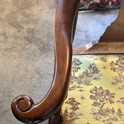 Vintage Mid-Century Armed Dining Room Chair Preowned from an Estate as Pic'd.