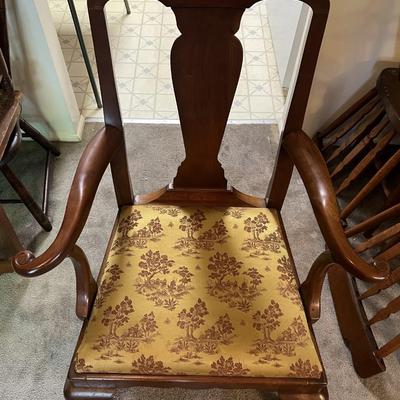 Vintage Mid-Century Armed Dining Room Chair Preowned from an Estate as Pic'd.
