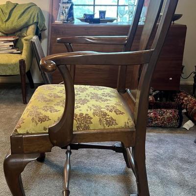 Vintage Mid-Century Armed Dining Room Chair Preowned from an Estate as Pic'd.