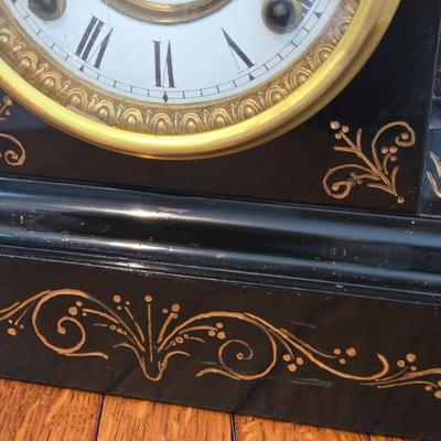 Antique Iron Case Clock with Key