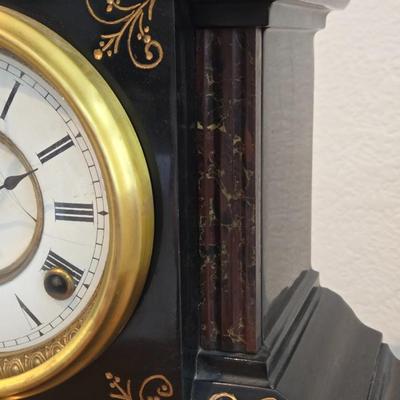 Antique Iron Case Clock with Key