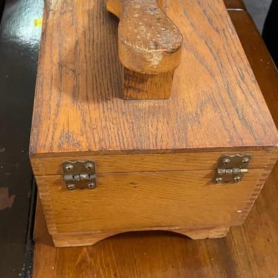 Vintage Griffin Shine Master 1960's Wooden Shoeshine Box as Pictured.