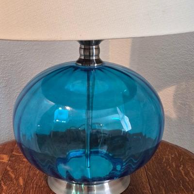 Beautiful Blue Glass Globe Lamp
