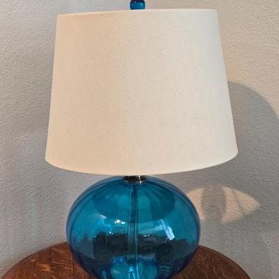 Beautiful Blue Glass Globe Lamp