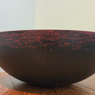 Large Black with Red Accents Bowl