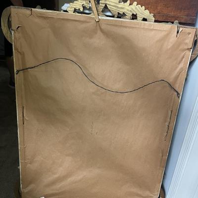 Vintage Large Gold Leaf Mirror 44" Tall & 20.5" Wide in VG Preowned Condition.
