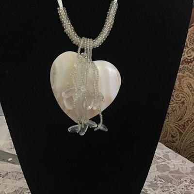 Large Heart Necklace With Tassels Heart