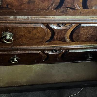 Antique Victorian East Lake Vanity Marble Top Dresser w/Hidden Bottom Draw 84" Tall & 42.5" Wide in Good Preowned Condition.