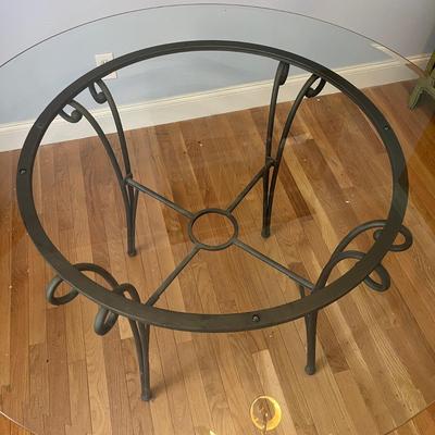 Glass Top Table With Iron Base (DR-MG)