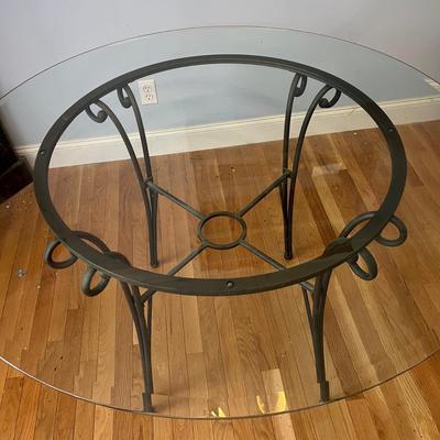 Glass Top Table With Iron Base (DR-MG)