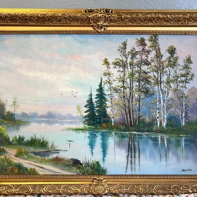 Hasselbar Large OIl Landscape painting