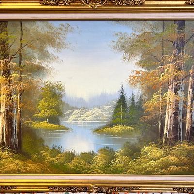 Scott oil Large Painting in Gilt frame