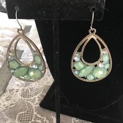 Light green hoop earrings